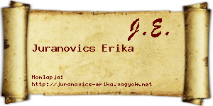 Juranovics Erika névjegykártya